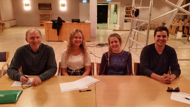 Det glade musikklederteam, fra v.: Arild, Miriam, Maria og Kristian lot seg begeistre av nye og erfarne solister.
